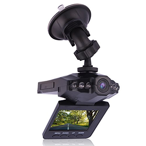 Lecmal 2.5 inches DVR Camera/DVR Recorder with 270 Degrees Whirl/Dash Cam with IR Vehicle/Rotatable Traffic Dashboard Camcorder DVR Road Dash Video Camera Recorder with HD Car LED â€“ Black