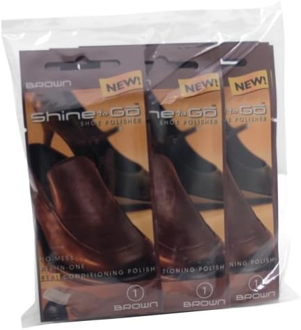 Shine To Go Shoe Polisher, Brown (Pack of 24)