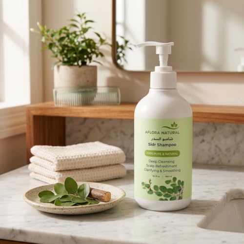 Aflora Natural Sidr Shampoo, with Pure Sidr Extract, for Thick-Looking, Radiant & Smooth Hair, Scalp Refresh, 300ml