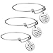 iJuqi Mom Gifts from Daughter Son - 3PCS Stainless Steel Expendable Motivational Charm Bangle Bracelets Set for Mother's Day, Birthday Gifts for Mom, Mother Jewelry for Christmas (Silver)