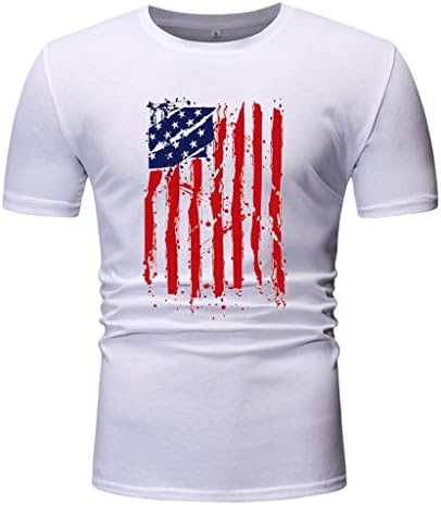 Independence Day Men's Classic Old Color Flag Printed Tank Tops Large Size Short Sleeve Tops T-Shirt
