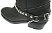 Dangerous Threads Biker Boots Boot Chains Black Leather with Round Silver Studs