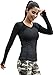 Matymats Long Sleeve T Shirts for Women Workout Tops Athletic Yoga Running Shirts V Neck with Thumb Holes Grey, L