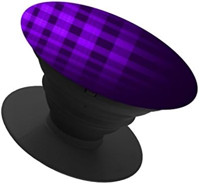 Cell Phone Holder.Pop Expanding Stand and Grip Sockets Holder Mount for smart phone and tablet-indigo ghost tartan pattern(black)
