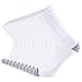 JOURNOW Men's Cotton Moisture Wicking Extra Heavy Cushion Crew Socks 10 Pair (10-13, white)