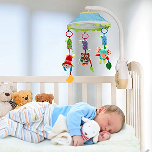 Yawenner Baby Hanging Rattle Toys, 6 Pack Soft Hanging Crinkle Squeaky Sensory Educational Toy for 0 3 6 to 12 Months, Infant Animal Wind Chime with Teethers for Toddlers/Baby Girls/Baby Boys