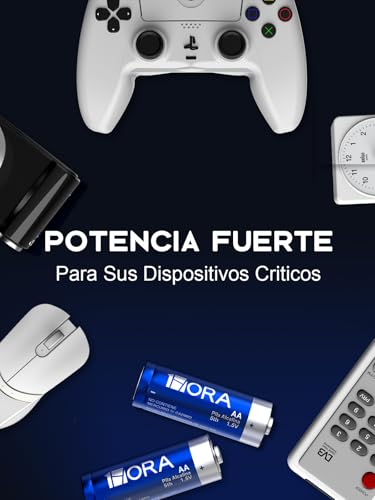 1 Hora Pilas AA Alcalinas 1.5V LR6, Paquete con 24 Baterías Desechables de Larga Duración, para Mandos, Relojes, Linternas y Dispositivos del Hogar