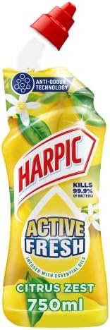 Harpic Active Fresh Citrus 750 ml Gel Toilet Cleaner Anti-odour 99.9% bacteria view 2