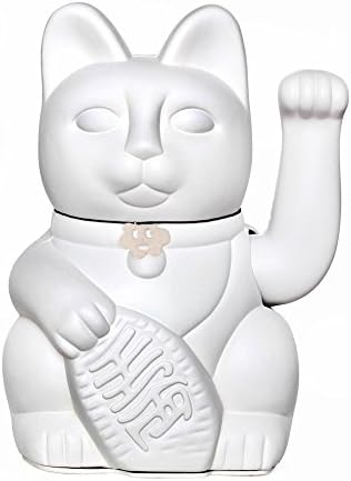 Lucky cat. Maneki Neko WHITE: purity, good things are coming. 12x9x18cm