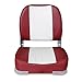 Leader Accessories A Pair of New Low Back Folding Boat Seats(2 seats) (White/Red)