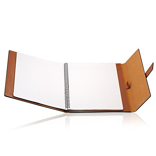 Gallaway Leather Padfolio Portfolio Folder - Perfect Portfolio for your Interviews, Resumes, Presentations and Meetings and it fits Letter, Legal, A4 Notebooks and Notepads (Brown) - Thumbnail 2