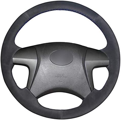 FXPTECG Black DIY Hand stitched Car Steering Wheel Cover, for Toyota Highlander 2008 2009 2010 2011 2012 2013 2014 Camry 2007 2011