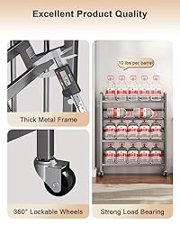 3 Tier All-Metal Rolling File Cart with Locking
