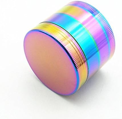 Kihappy Colourful 4 Pieces Metal Zinc Alloy Tobacco Spice Mill Herb Grinder with Magnetic Cover Sifter and Pollen Scraper - 2 Inches