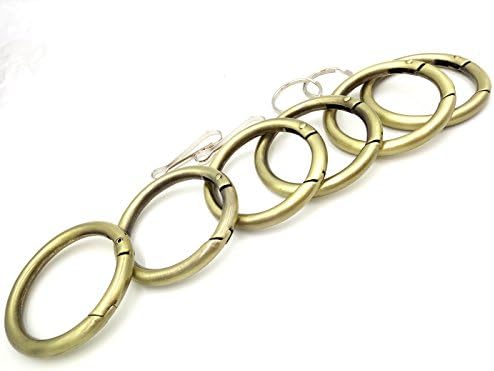Inton 2' 38mm Gate O Ring Round Carabiner Snap Clip Trigger Spring Keyring Buckle (2", Bronze)