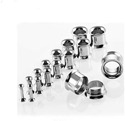 DELOVE Ear Stretching Kit, 14G-00G Stainless Steel Tapers + Tunnels - Ear Gauges Expander Set Body Piercing Jewelry,16 Pieces