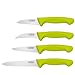 Cook N Home Paring Knife Set 4-Piece, High Carbon German Stainless Steel Kitchen Knives, Includes-Utility, Paring, Vegetable, Peeling Knife, Ergonomic Handle, Green