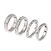 D EXCEED Silver or Gold Round Stacking Polished Band Crystal Ring Set for Women Size 6 7 8 9