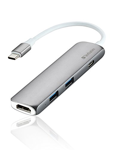 Verbatim aluminum usb-c adapter hub dongle with type c …