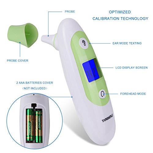 Ear Thermometer with Forehead Function, Targherle Dual Mode Accurate Digital Baby Thermometer with Fever Digital Medical Thermometer for Babies Adult Kids Infant