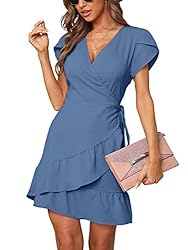 SAMPEEL Summer Dress for Women 2022 Short Sleeve V
