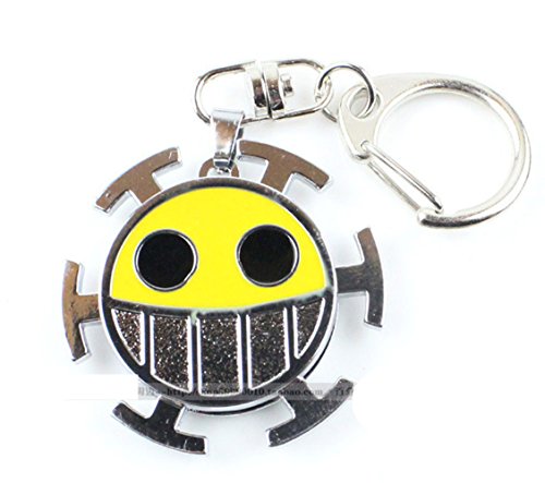 One Piece the Heartpirates Trafalgar Law Logo Pendant Double Rotatable Keychains Japanese Anime Keyring