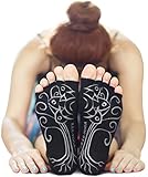 2 Pairs ♥ RAE YOGA Barre Pilates Non Skid Bella Half Toe Grip Socks ♥ Bamboo Barefoot Feel (S-M (5-8), Black)