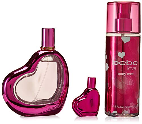 Bebe Love By Bebe For Women 3 Pc Gift Set 3 4oz Edp Spray 0 33oz Edp Splash 8 4oz Body Mist Iampeppy