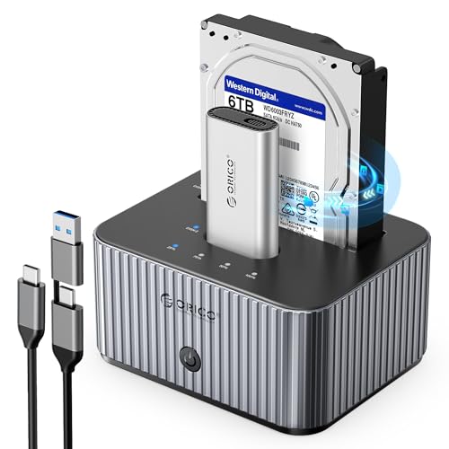 M.2 NVMe & 2,5''/3,5'' HDD Docking Station mit Offline Klonen, 10Gbps M2 SSD auf USB Adapter mit Aluminium Kühlkörper Gehäuse - Ohne Festplatte, 12V3A Netzteil, (IT28E-C)