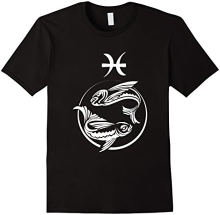 Men's Pisces Fish Zodiac Horoscope Star Sign Astrology T-Shirt Large Black