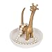 NIKKY HOME Giraffe Ring Holder Metal Earring Organizer Ring Dish Hanging Jewelry Stand Necklace Earring Display with Decorative White Dish Gold and White