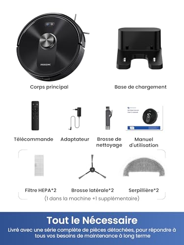 Proscenic Q10+ Robot Vacuum Cleaner, 8000Pa 200 Mins Robot Vacuum Cleaner with Mop, Navigation Lidar, Multi-Stage Mapping, Obstacle Avoidance, Silent, for Pet Hair Carpets Hard Floors