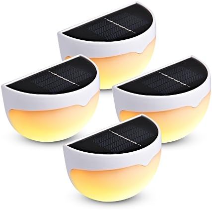 Solar Powered Wall Mount Lights Landscape Garden Yard Fence Outdoor Warm Lights (PACK 1)