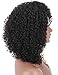 Kalyss Black Curly Synthetic Hair Wig Afro Kinky Curly Wigs for Black Women Curved L Part Natural Looking Hair Wigs for Womens Daily Wear Hairpiece