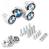 License Plate Frame Screw Bolts - Logo Cap Cover Metal Screw Bolts Nuts Anti-Theft Universal Car Truck Accessories fit for BMW 4PCS/Set
