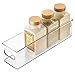 mDesign Plastic Stackable Food Storage Container Bin with Handles for Kitchen, Pantry, Cabinet, Fridge, Freezer - Long Narrow Organizer for Snacks, Produce, Vegetables, Pasta, 6 Pack - Clear