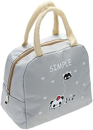 MAX Home® Portable Insulated Oxford Lunch Bag Thermal Food Picnic Lunch Bags for Women Kids Men Cooler Lunch Box Bag Grey
