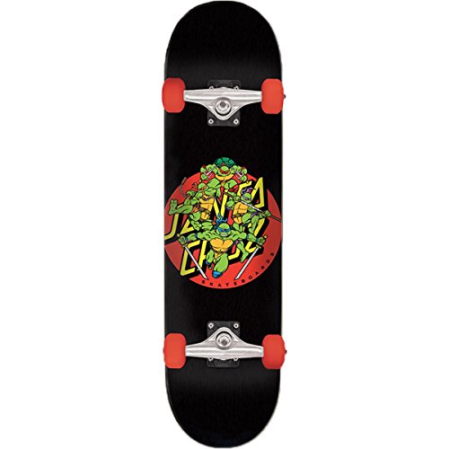 Santa Cruz TMNT Turtle Power Complete Skateboard,Black/Red,8