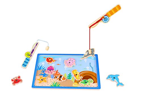 Toddle Toy Fishing Game - Wooden Magnetic Fishing Game for Kids and The Ideal Best Fun Colorful Fishing Game for Toddlers