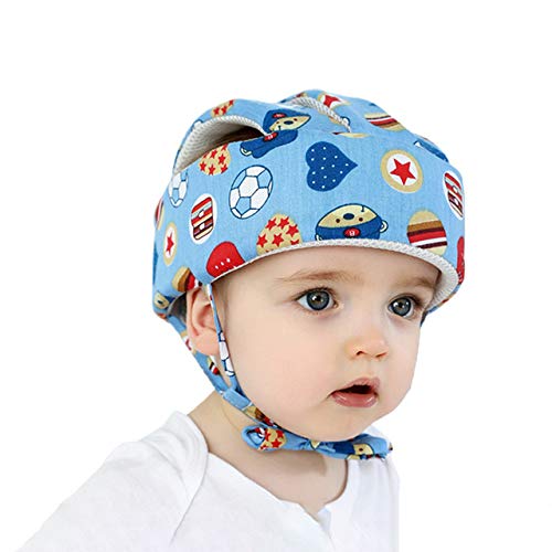 Baby Protective Helmet Toddler Anti-Fall Harnesses Cap with Chin Strap Infant Adjustable Headguard Breathable Head Cushion Bumper Bonnet for Aged 0-3 Years Old Learning to Walk Craw Stand