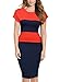 Miusol Women's Retro Scoop Neck Cap Sleeve Optical Illusion Slim Bodycon Pencil Dress