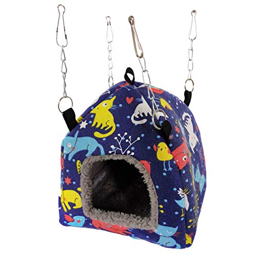Bird Hut Nest Hammock Tent Bed Toy for Medium Large Pet Parrot Parakeet Cockatiel Conure Cockatoo African Grey Amazon Eclectus Lovebird Hamster Chinchilla Ferret Squirrel Cage Swing