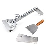 SHANGPEIXUAN Grill Scrapers, Heavy Duty Casting Aluminum Commercial Griddle Scraper With 5 Blades And Small Slant Edge Grill Scraper