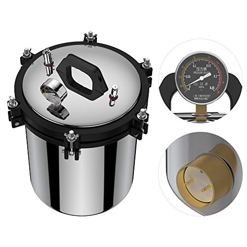 Steam Autoclave Sterilizer, 18L Stainless Steel Dual Heating Pressure Steam Autoclave Sterilizer Equipment XFS
