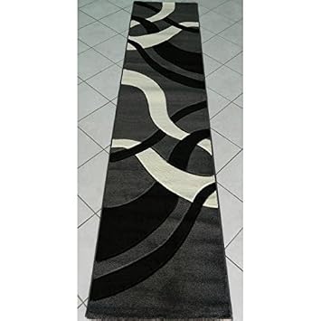 Amazon De Teppich Laufer Modern Mis Cm 70 X 300 Carvino Grau Weiss