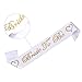 Bachelorette Party Supplies Bride to Be Decorations Kit-White Double Ribbon Edge Center Cascade Bridal Wedding Veil with Comb,Sash and Tiara Crown for Bridal Shower Favor,Hen Party Decor (White)