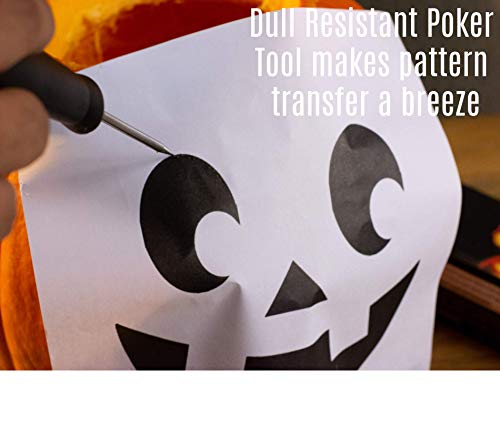 Pumpkin Carving Kit - Pumpkin Carving Tools - 10 Stencils - Stainless Steel
