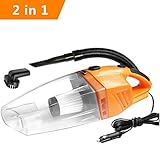Car Vacuum Cleaner High Power Dust Buster Handheld Vac Pet Hair Crumbs Cleaner 120W 4000PA with 4.5 Meter Cord 12V (Orange)