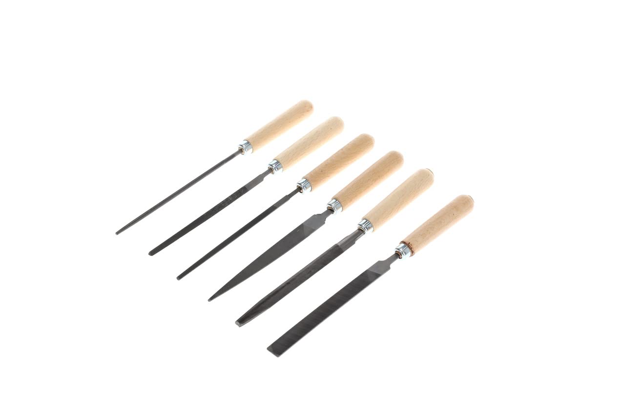 GEDORE red Key file set, Set for metal, 6-piece, Flat butt file, Flat tip file, Triangular file, Square file, Half-round file, Round file, R93000006