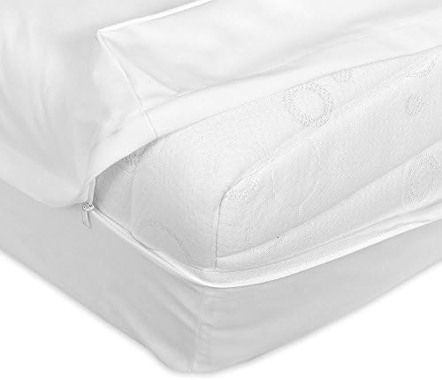Linda Zippered Fabric Mattress Cover Protector, Waterproof & Hypoallergenic (TWIN)
